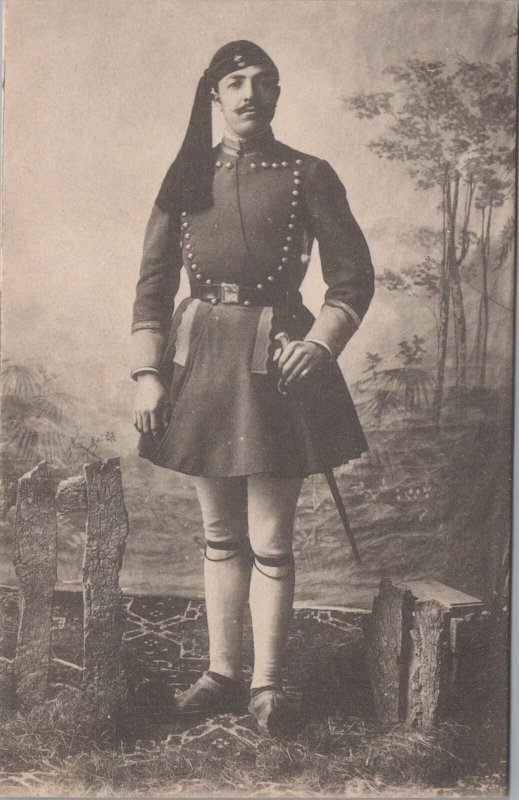 Postcard Greece Greek Soldier in Uniform
