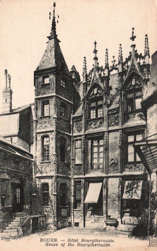 Vintage Postcard 1910's View of The House of the Bourgtheroulde Normandy France