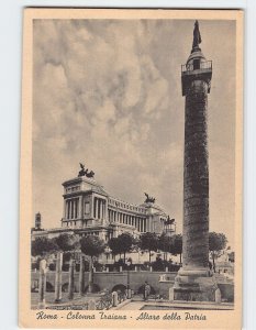 Postcard Altare della Patria, Colonna Traiana, Rome, Italy