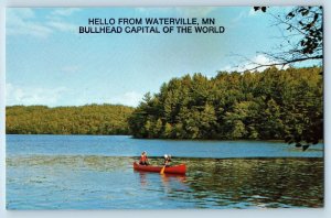 c1950's Hello From Waterville Lake Boating Minnesota MT Correspondence Postcard