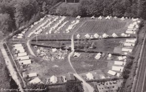 Camping Strandmollen Denmark Real Photo Aerial Old Postcard