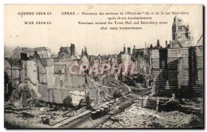 Old Postcard Arras Overview of the surroundings & # City 39Hotel and Rue Sain...