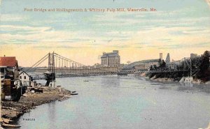 Foot Bridge Hollingsworth Whitney Pulp Mill Waterville Maine 1914 postcard