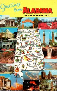 Alabama Greetings With Map and Multi View