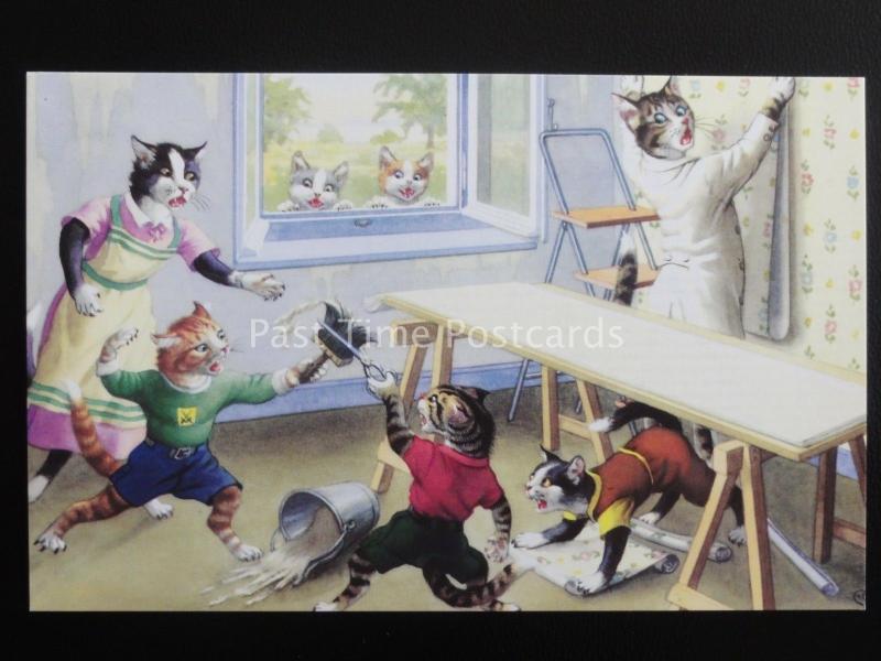 Alfred Mainzer Cats PAINTER DECORATOR Artist Eugen Hartung c1950's Postcard 4909