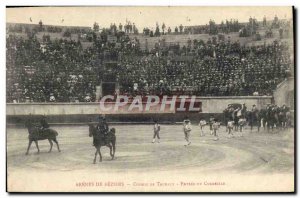 Old Postcard Bullfight Arenes Bulls Race of Beziers Entree cuadrille