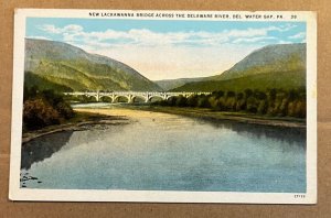 VINT UNUSED PC- LACKAWANNA BRIDGE ACROSS DELAWARE RIVER, DELAWARE WATER GAP, PA.