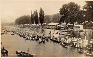 HENLEY ON THAMES OXFORDSHIRE ENGLAND-REGATTA COURSE-REAL PHOTO POSTCARD