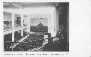 Brooklyn New York Training High School Auditorium Antique Postcard K94454
