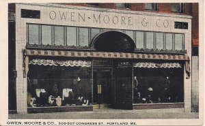Portland ME, Clothing Store, Owen & Moore, 1920's, White border PC
