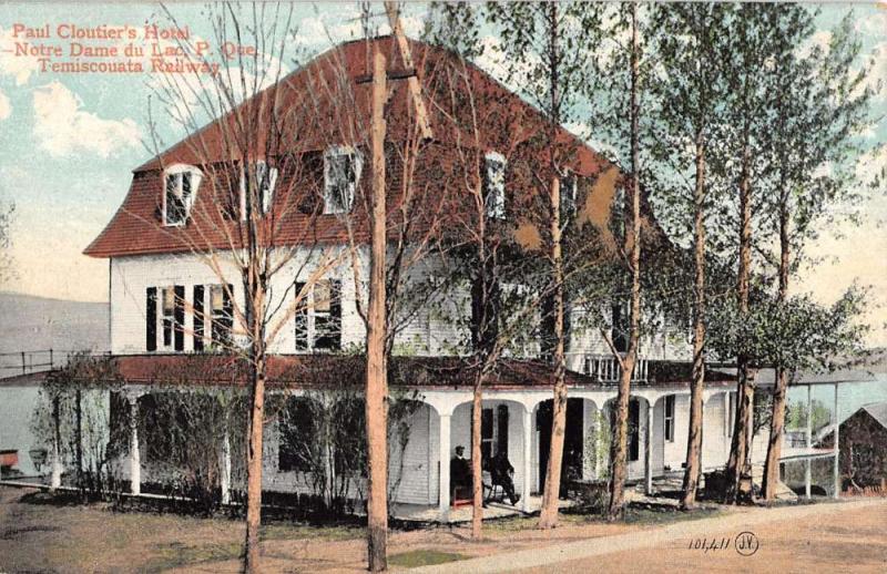 Notre Dame Du lac Quebec Canada Cloutiers Hotel Antique Postcard K16981