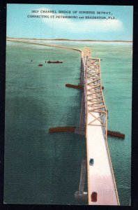 FL ST. PETERSBURG and BRADENTON Ship Channel Bridge of Sunshine Skyway - Linen