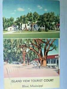 Vintage Postcard 1941 Island View Tourist Court Biloxi Mississippi