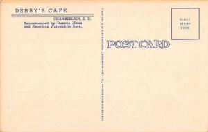 Chamberlain South Dakota Derbys Cafe Interior Antique Postcard K103867