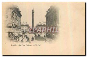 Old Postcard Paris Place Vendome