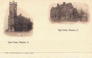 Wauseon Ohio Historic Bldgs Multiview Antique Postcard K45530