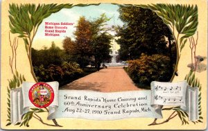 USA Michigan Soldiers Home Grounds Grand Rapids Michigan Vintage Postcard C034