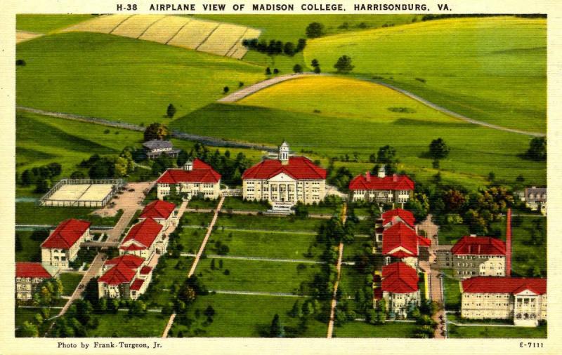 VA - Harrisonburg. Madison College, Aerial View