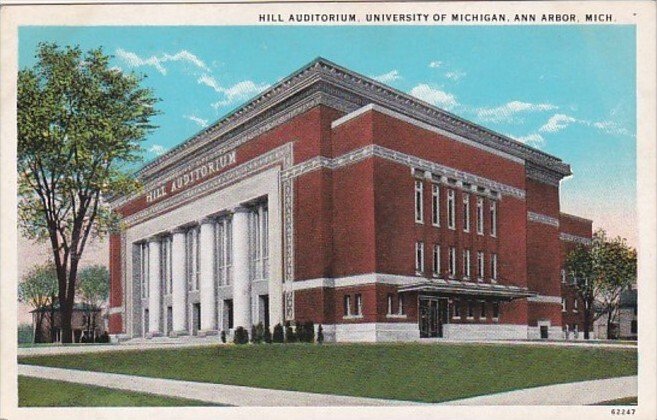 Michigan Ann Arbor Hill Auditorium University Of Michigan