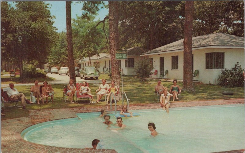 Postcard Sea Gull Court Swimming Pool West Beach Biloxi MS Mississippi