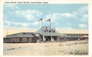 Nantucket Massachusetts Cliff Beach Bath House Vintage Postcard AA28572