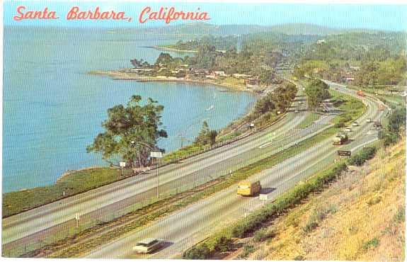 Hwy 101 & Coastline entering from the South Santa Barbara California