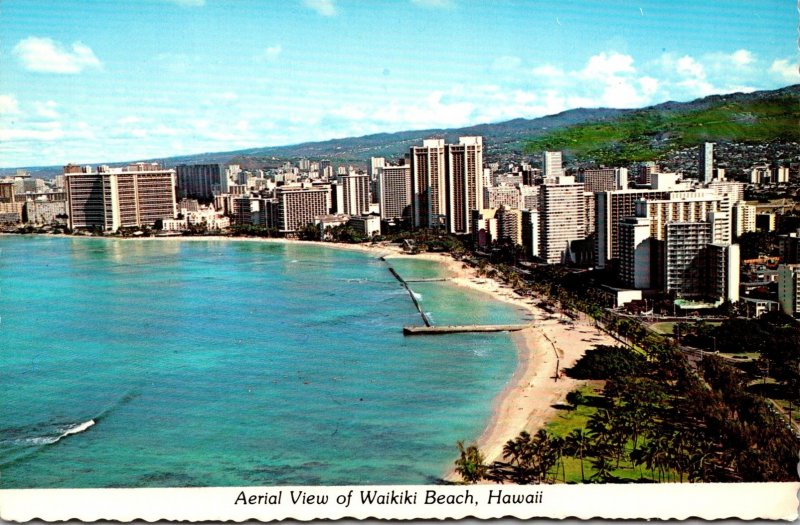 Hawaii Waikiki Beach Aerial View From Kuhio Beach Park