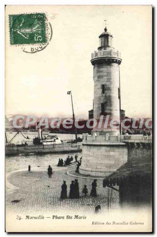 Postcard Old Lighthouse Marseille Ste Marie