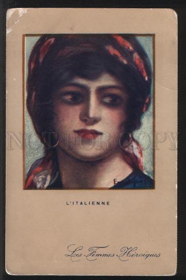 3101389 WWI Italian BELLE Lady ART NOUVEAU by DUPUIS old PC