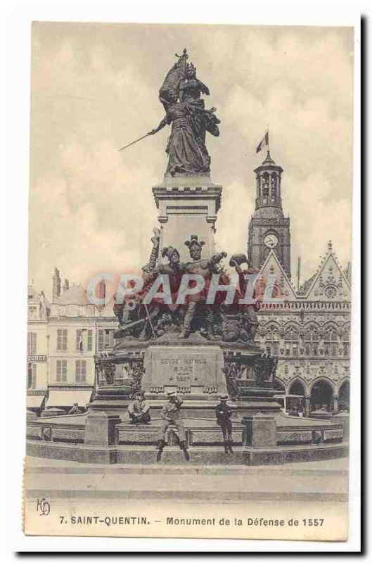 Saint Quentin Old Postcard Monument of Defense 1557