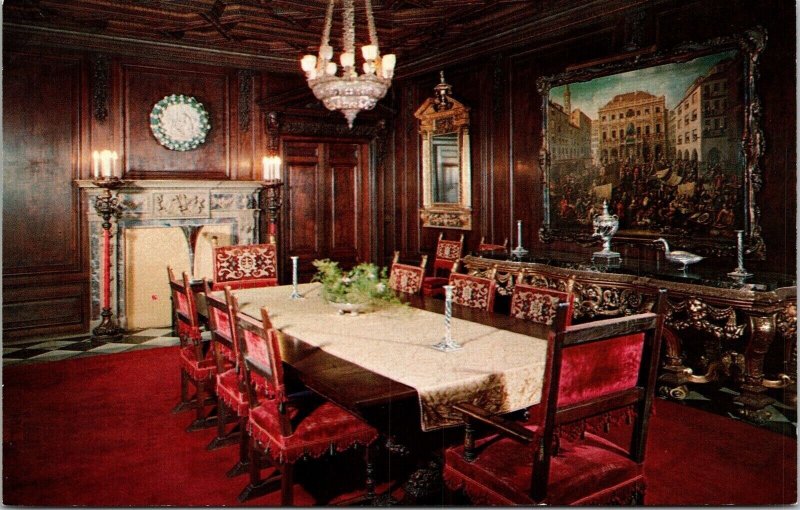 Interior View Ringling Residence State Dining Room Sarasota Florida FL Postcard 