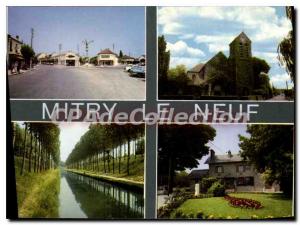 Modern Postcard Neuf Mitry Le Rond Point Stalingrad Church Canal The Mayor