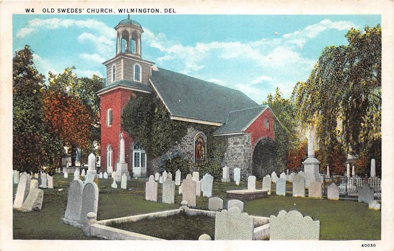 Wilmington Delaware~Old Swedes Church & Cemetery~Gravestones~Info on Back~1920s