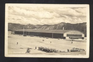 RPPC FARRAGUT IDAHO US NAVY REGIMENTAL DRILL HALL REAL PHOTO POSTCARD