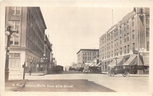 J8/ Billings Montana RPPC Postcard c1910 First Ave North Drug Store Autos 197