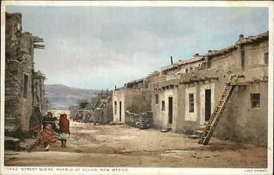 Pueblo of Acoma New Mexico NM Street Scene Fred Harvey 79...