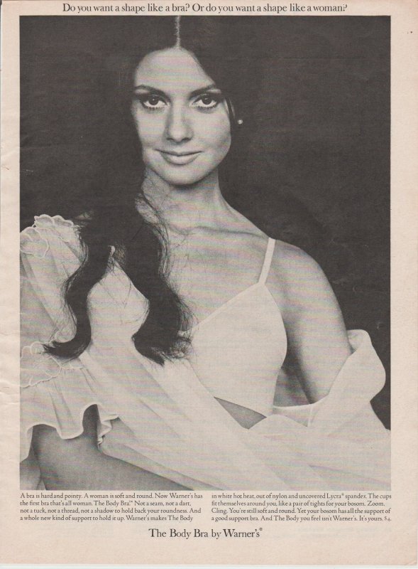 1965 Print Ad,  Warner's Bra Shape Like a Woman,  Pretty Brunette