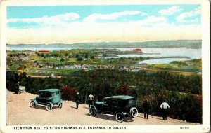 View from Rest POint on Highway 1, Entrance to Duluth MN Vintage Postcard E54