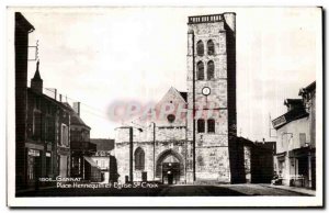 Postcard Gannat Old Place Hennequin and Holy Cross Church