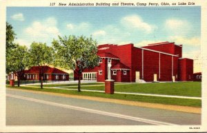 Ohio Camp Perry New Administration Building and Theatre 1941 Curteich