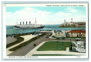 1920 Malecon La Punta Harbor Havana Vintage Postcard F96