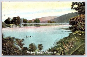 1908 Fitche's Bridge Elmira New York NY Attraction View Landmark Posted Postcard
