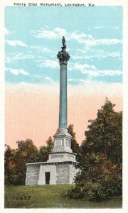 Vintage Postcard 1920's Henry Clay Monument Lexington Kentucky Kraemer Art Pub.