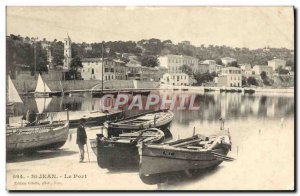 Old Postcard St Jean Cap Ferrat harbor boat