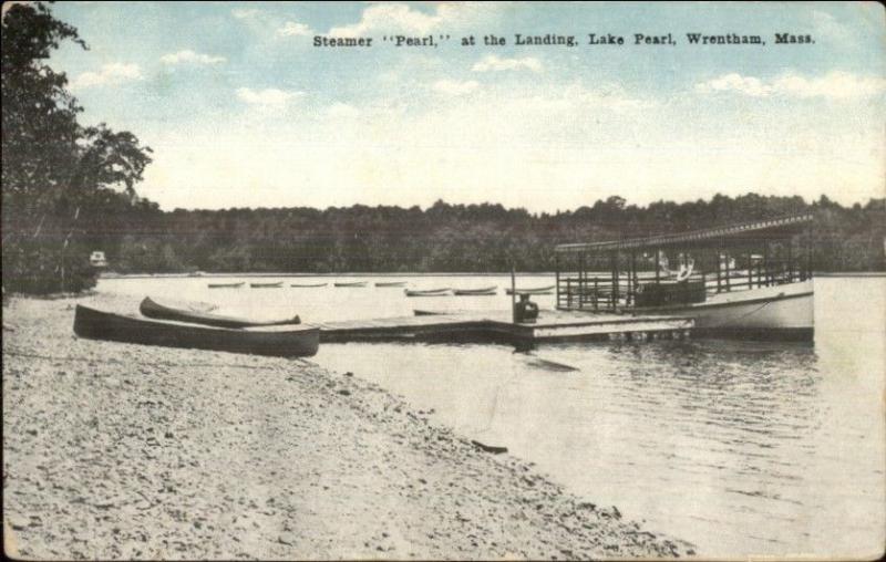 Wrentham MA Steamer Pearl at the Landing c1910 Postcard #2