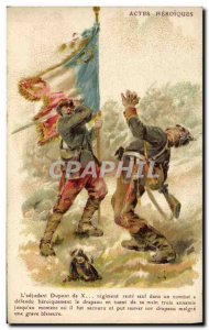 Postcard Old Army heroic acts