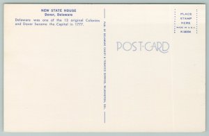 Dover Delaware~New State House~Vintage Postcard