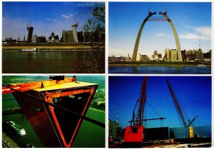 (4 cards) St Louis MO, Missouri - The Western Gateway Arch under Construction