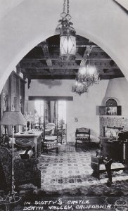 California Death Valley Scotty's Castle Interior View Real Photo