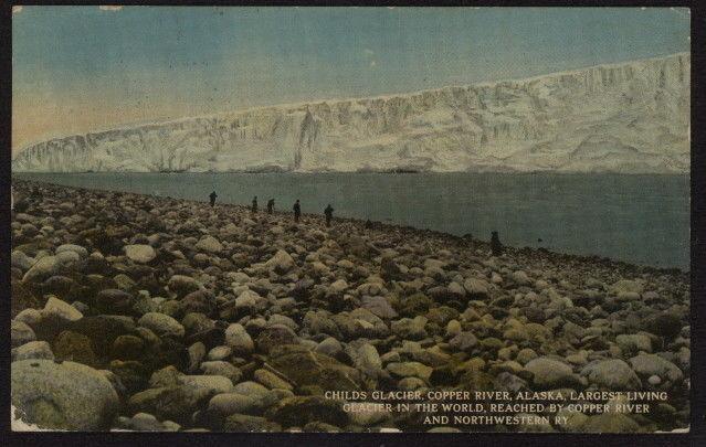 192? largest glacier Childs Glacier in Copper River, Alaska, color post card